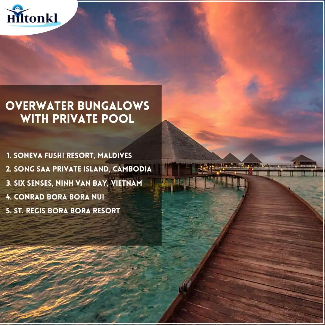 overwater bungalows with private pool